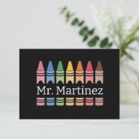 Personalisierter Crayon Lehrer Name Niedlich Back 