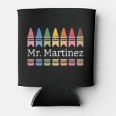 Personalisierter Crayon Lehrer Name Niedlich Back Dosenkühler (Vorderseite)