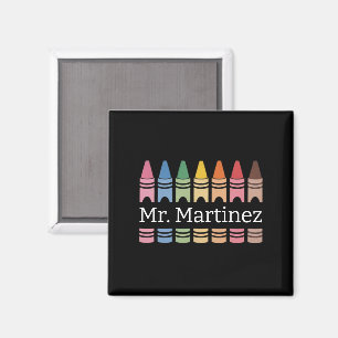 Personalisierter Crayon Lehrer Name Niedlich Back Magnet