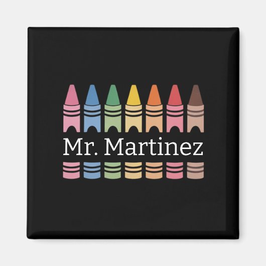 Personalisierter Crayon Lehrer Name Niedlich Back  Magnet (Vorne)