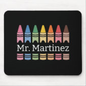Personalisierter Crayon Lehrer Name Niedlich Back  Mousepad (Vorne)