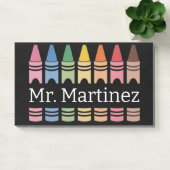 Personalisierter Crayon Lehrer Name Niedlich Back Post-it Klebezettel (Büro)