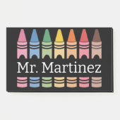 Personalisierter Crayon Lehrer Name Niedlich Back Post-it Klebezettel (Vorderseite)