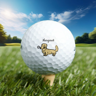 Personalisierter Cremefarben Langhaar-Dachshund Golfball