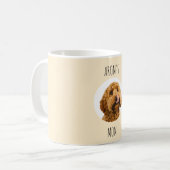 Personalisierter cremefarbener Hundemutter-Becher  Kaffeetasse (Vorderseite Links)