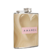 Personalisierter, cremiger Kaffeeherzwirn Flachmann (Rechts)