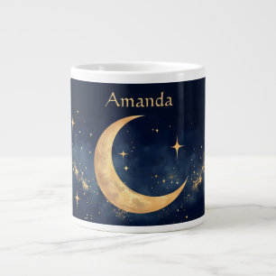 Personalisierter Crescent Moon und Stars Night Sky Jumbo-Tasse