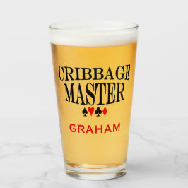Personalisierter Cribbage-Meister Glas