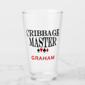 Personalisierter Cribbage-Meister Glas (Vorderseite)