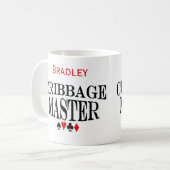Personalisierter Cribbage Meister Kaffeetasse (Vorderseite Links)