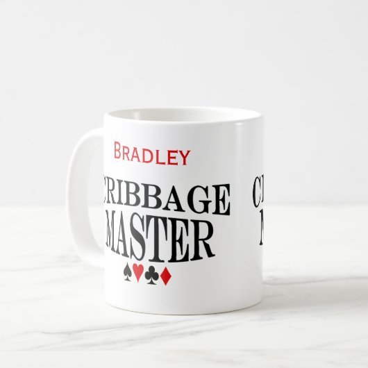 Personalisierter Cribbage Meister Kaffeetasse (Vorderseite Links)