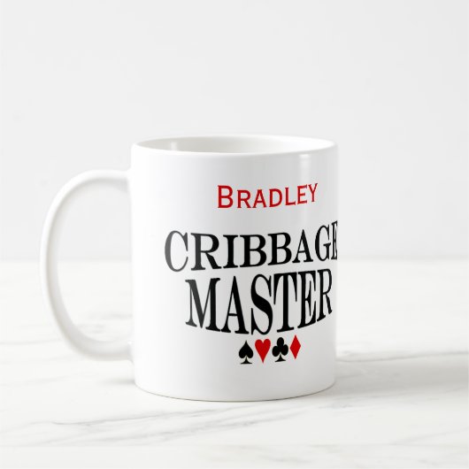 Personalisierter Cribbage Meister Kaffeetasse (Links)