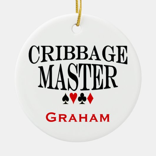 Personalisierter Cribbage Meister Keramikornament (Vorne)