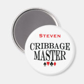 Personalisierter Cribbage-Meister Magnet (Vorderseite/Rückseite)