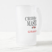 Personalisierter Cribbage-Meister Mattglas Bierglas (VorderseiteRechts)