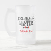 Personalisierter Cribbage-Meister Mattglas Bierglas (Links)