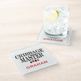 Personalisierter Cribbattmeister Glasuntersetzer