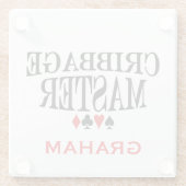 Personalisierter Cribbattmeister Glasuntersetzer (Rückseite)