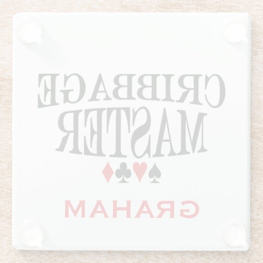 Personalisierter Cribbattmeister Glasuntersetzer (Rückseite)