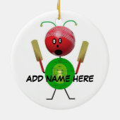 Personalisierter Cricket Star Keramikornament (Hinten)