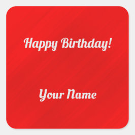 Personalisierter Crimson-Glamour Quadratischer Aufkleber