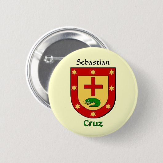 Personalisierter Cruz Historischer Schild Button (Vorne & Hinten)