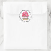 Personalisierter Cupcake Backküchenaufkleber Runder Aufkleber (Tasche)