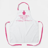 Personalisierter Cupcake Baking mit Liebe weiß Schürze (Vorderseite)