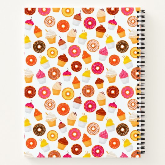 Personalisierter Cupcake Donut Backrezeptur Notizblock (Rückseite)