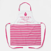 Personalisierter Cupcake-Name Backen mit Liebe Str Schürze (Vorderseite)