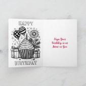 Personalisierter Cupcake und Farbseiten Geburtstag Karte (Innenseite)