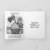 Personalisierter Cupcake und Farbseiten Geburtstag Karte (Innenseite)