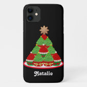 Personalisierter Cupcake Weihnachtsbaum Rot und Gr Case-Mate iPhone Hülle (Rückseite)
