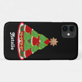 Personalisierter Cupcake Weihnachtsbaum Rot und Gr Case-Mate iPhone Hülle (Rückseite (Horizontal))