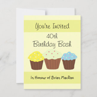 Personalisierter Cupcake zum Geburtstag Einladung