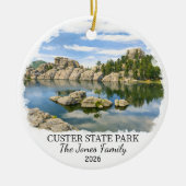 Personalisierter Custer State Park Custom South Da Keramik Ornament (Vorne)