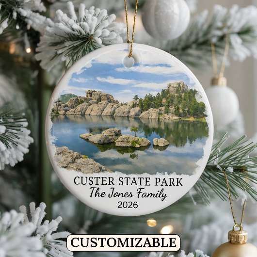 Personalisierter Custer State Park Custom South Da Keramik Ornament
