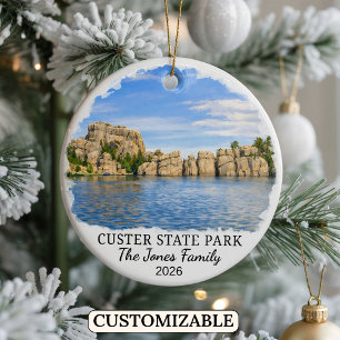 Personalisierter Custer State Park Custom South Da Keramik Ornament