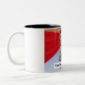 Personalisierter Custodian - Männlicher Cartoon Zweifarbige Tasse (Links)