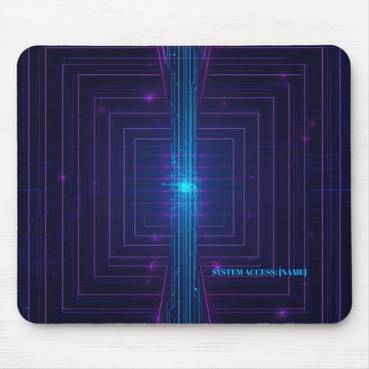 Personalisierter Cyberpunk-Systemzugang Neon Mousepad (Vorne)