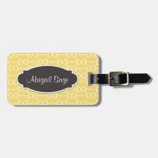 Personalisierter D Ring Schlangenhammer gelb Gepäckanhänger (Vorderseite horizontal)