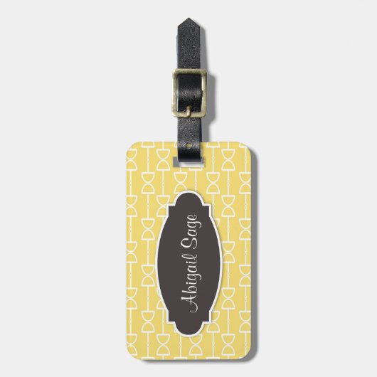 Personalisierter D Ring Schlangenhammer gelb Gepäckanhänger (Vorderseite vertikal)