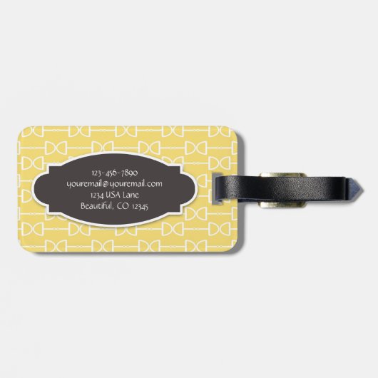 Personalisierter D Ring Schlangenhammer gelb Gepäckanhänger (Rückseite horizontal)