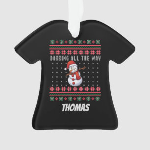 Personalisierter Dabbing WeihnachtsschneemannUgly Ornament