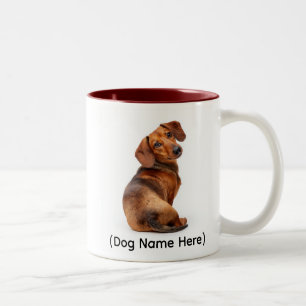 Personalisierter Dachshund „Ich besitze dich“ Zweifarbige Tasse