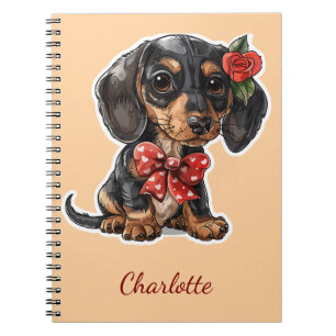 Personalisierter Dachshund mit individuellem Namen Notizblock