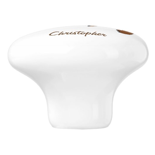 Personalisierter Dackel-Entwurf Keramikknauf (Seitenansicht)