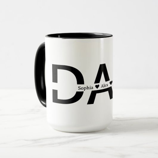 Personalisierter DAD-Becher mit benutzerdefinierte Tasse (Vorderseite Links)