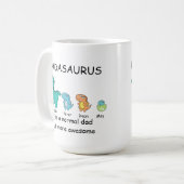 Personalisierter Dadasaurus bis zu 3 Kinder Kaffee Kaffeetasse (Vorderseite Links)