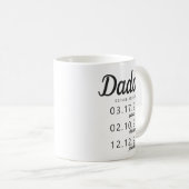Personalisierter Daddy als Geburtsname des Kindes Kaffeetasse (VorderseiteRechts)